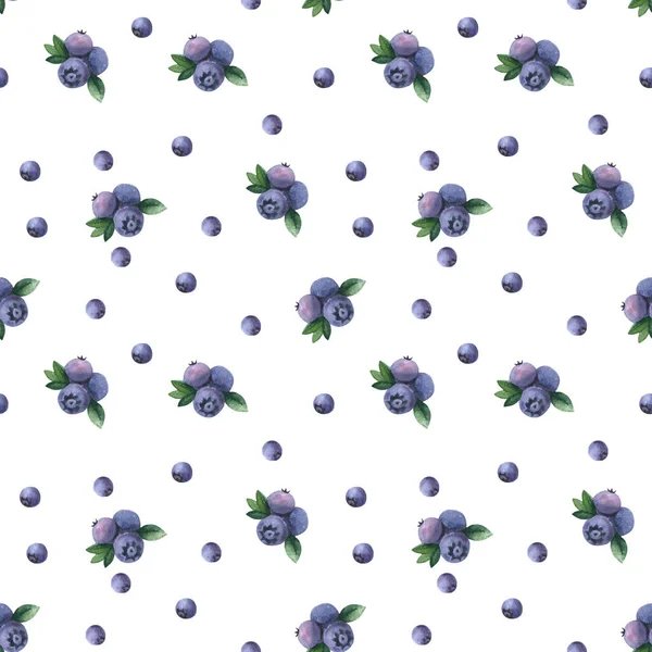 Watercolor seamless pattern with berries on a white background