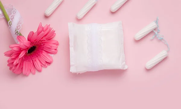 Защита Время Менструации Блокноты Тампоны — стоковое фото