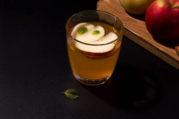 Summer Apple Drink Refreshing Fermented Copy Space — Stock Photo, Image