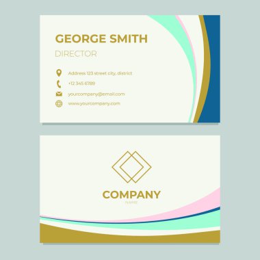 Pastel renkli modern kartvizit