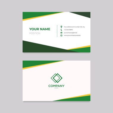 Yeşil ve sarı kartvizit