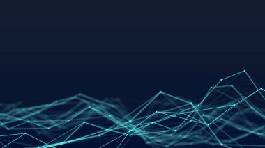 Boş fotokopi alanının soyut arkaplan hareketi dönüşümü ile gelecekteki yenilikçi teknoloji dijital iş konsepti ve iletişim bağlantısını merkezden uzaklaştırmak için çizgi ağı