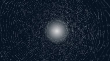 Uzay tüneli portalının geçidi titreşen ışık şebekesi tel örgülü duvar çizgisi ve dijital uzay galaksisi teknolojisi soyut kavramı için kapılı girdap dalga yüzeyi.