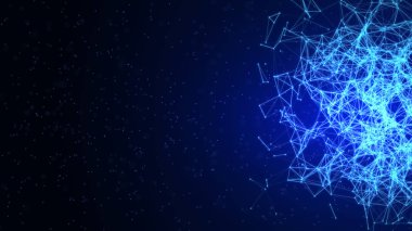 Illustration wirefram Globe hareketi titreşen plexus dijital yenilik teknolojisi gelecekteki fintech iş dünyası uluslararası iletişim ağı engelleme işlem zincirini ademi merkeziyet