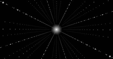 Soyut illüstrasyon arkaplan hareketi dönüşümü ve gelecekteki yenilikçi teknolojinin pleksus deseni üzerindeki titreşimli ışık ile dijital iş noktaları hattı iletişim bağlantısını merkezsizleştir