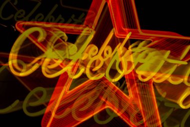 Neon yıldız işareti gece soyut kombine Etkilenmeler