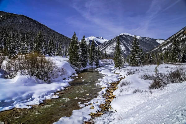 Valle Montaña Colorado Después Nieve Recién Caída Que Cubre Árboles — Foto de Stock
