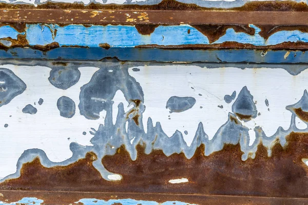 Close up of weathered and rusted metal wall — Stock Photo, Image