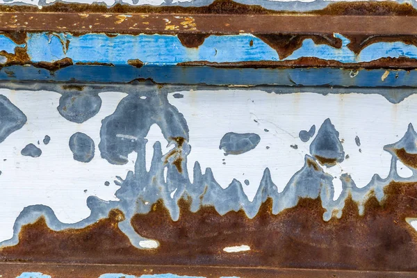 Close up of weathered and rusted metal wall — Stock Photo, Image