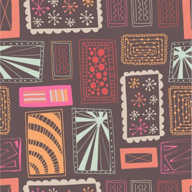 elle çizilmiş, karalanmış, dikdörtgen şekillerin kesintisiz vektör deseni tekrarı