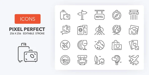 観光 1 行アイコン 256 x 256 — ストックベクタ