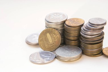 hafif bir arka plan üzerinde Rus sikke fotoğrafı