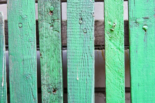 Fragmento Porta Madeira Verde Jardim — Fotografia de Stock