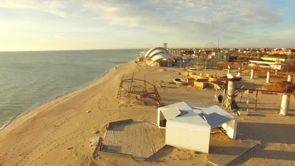 VISTA AERIAL. Numerosas estructuras en el festival Befooz en Popovka — Vídeo de stock