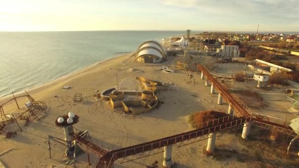 공중 보기. 현대 축제 Befooz의 해변의 넓은 지역 — 비디오