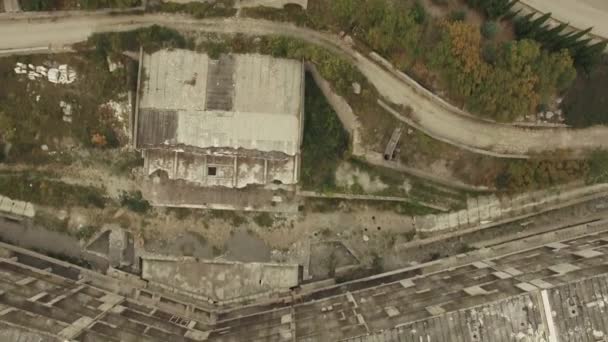AERIAL VIEW. Frame Of Unfinished Building Outside City — Stock Video