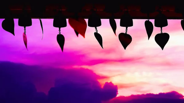 Silhouette Bell Twilight Sunset Nature Background — Stock Photo, Image