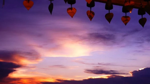 Silhouette Bell Twilight Sunset Nature Background — Stock Photo, Image
