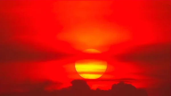 Закат Оранжевое Небо Оранжевое Облако — стоковое фото
