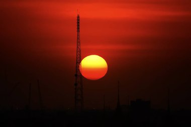 Bigsun günbatımı gökyüzü turuncu gökyüzü turuncu bulut açık yaz doğa