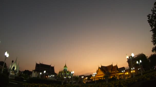 Time Lapse Bangkok Vity Grote Oranje Zonsondergang Als Massale Zonsondergang — Stockvideo