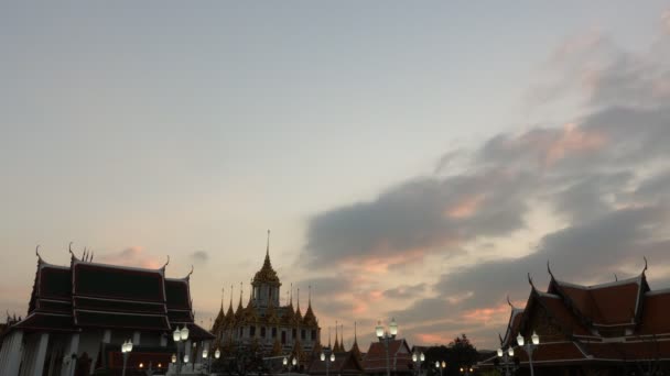 1080P Lapso Tempo Bangkok Vity Grande Pôr Sol Laranja Como — Vídeo de Stock