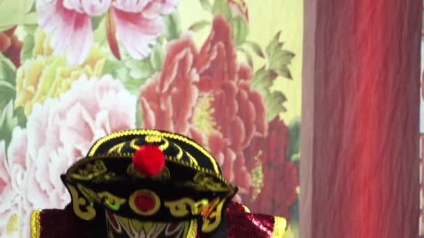 Bangkok December 2018 Kinesisk Opera Skådespelare Utföra Traditionella Drama Scenen — Stockvideo
