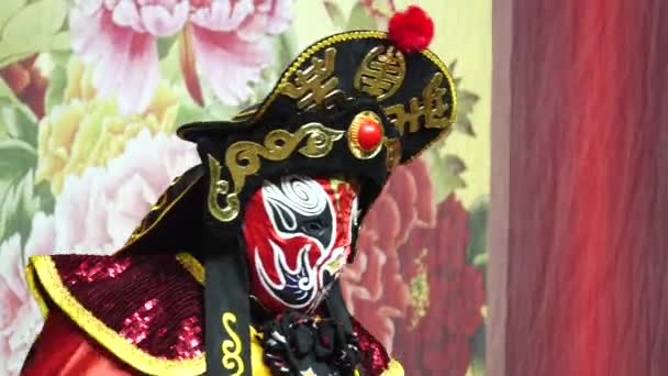 Бангкок Грудня 2018 Китайський Оперний Актор Виконують Традиційні Драми Сцені — стокове відео