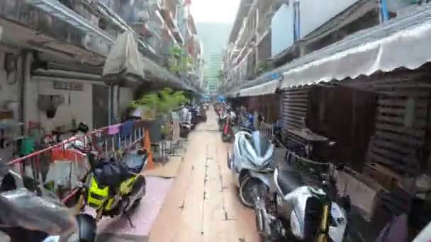 Timewap Timelapse Alte Stadt Öffentlicher Motorradpark Straße Altes Gebäude Bangkok — Stockvideo