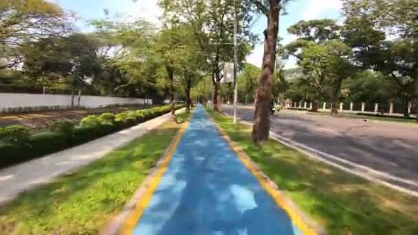 Voie Cyclable Dans Chaîne Temporelle Ville — Video