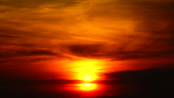 Matahari Terbenam Langit Oranye Luar Angkasa Oranye Matahari Panas Alam — Stok Video
