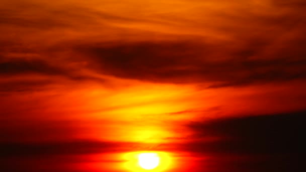 Закат Небо Оранжевое Небо Оранжевое Открытое Летнее Небо Восход Солнца — стоковое видео