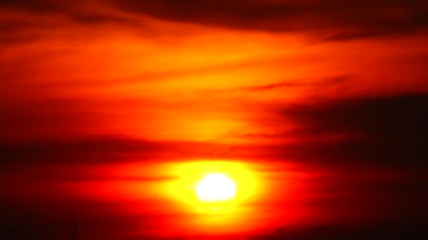 Wschód Zachód Słońca Niebo Pomarańczowe Niebo Pomarańczowy Odkryty Lato Natura — Wideo stockowe