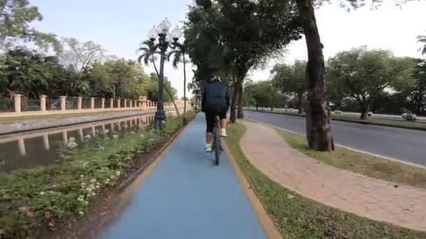 Carril Bici Deporte Ciudad — Vídeos de Stock