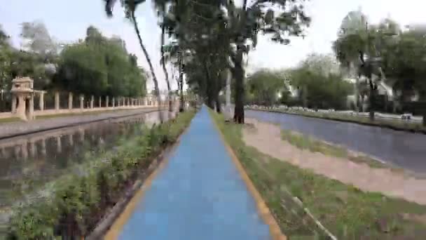 4K Bike lane in the city sport