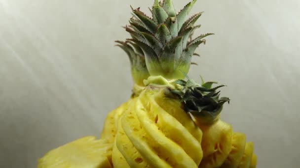 Sweet Pineapple Organic Food Vitamin — Stock Video