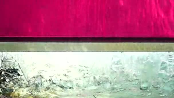 Roze Water Gordijn Close Abstracte Achtergrond — Stockvideo