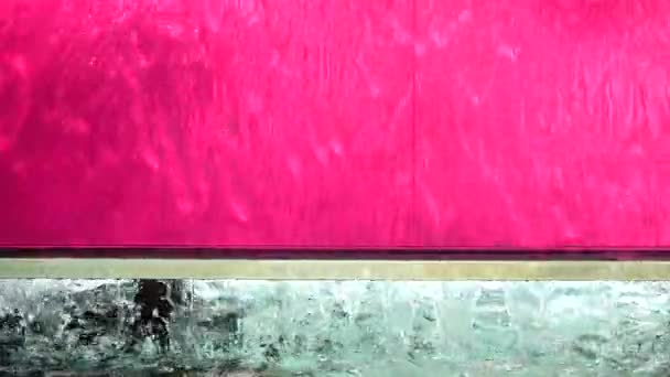 Roze Water Gordijn Close Abstracte Achtergrond — Stockvideo