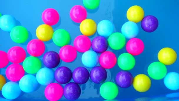 Holiday Party Games Inwater Box Filled Small Colored Balls — Stock Video