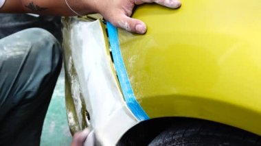 4k Garaj Araba vücut iş oto oto tamir araba boya püskürtme otomotiv sırasında kaza dan sonra