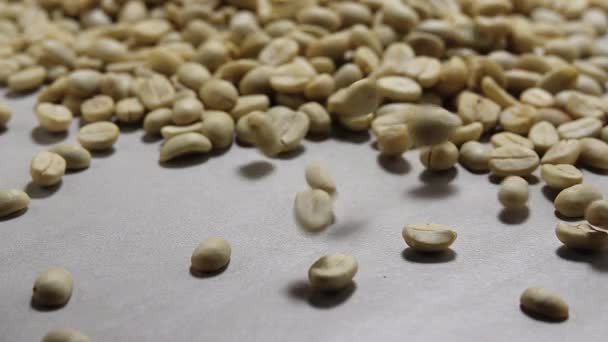 1080P Super Powolne Organiczne Suche Ziarna Kawy Espreso Naturalne Jedzenie — Wideo stockowe