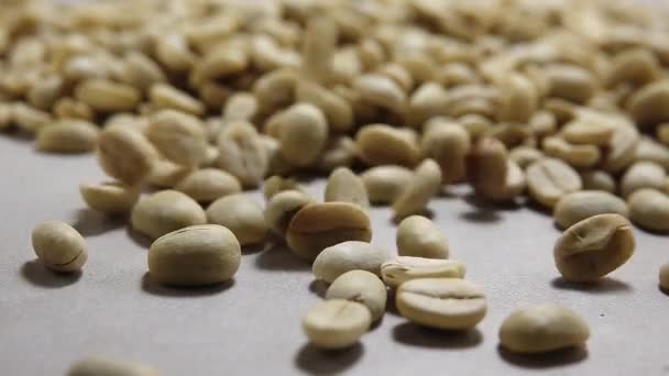 1080P Super Powolne Organiczne Suche Ziarna Kawy Espreso Naturalne Jedzenie — Wideo stockowe