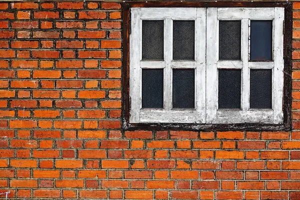 Antiguo Edificio Paredes Más 100 Años Edad Ventana Ladrillo Viejo —  Fotos de Stock