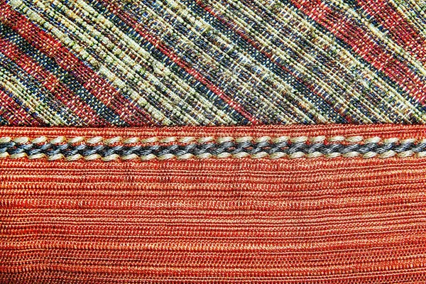 Thai Silk Ancient Fabric Handcraft Designer Textiles Peruvian Stripe Beautiful — Stock Photo, Image