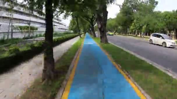 自行车车道在城市体育时间失效时间翘曲 — 图库视频影像