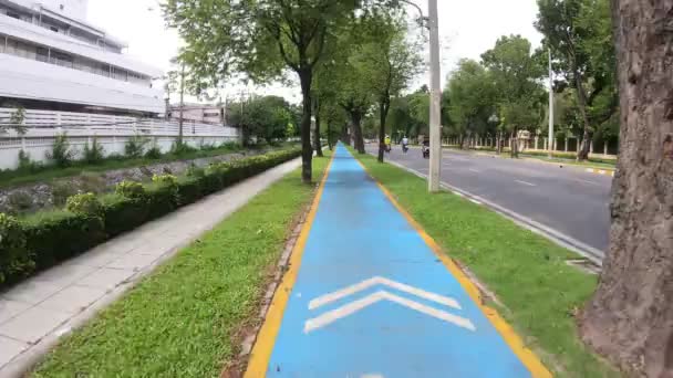 Carril Bici Los Deportes Ciudad — Vídeos de Stock