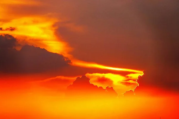 Pôr Sol Crepúsculo Céu Laranja Ver Belo Roxo Natureza Fundo — Fotografia de Stock