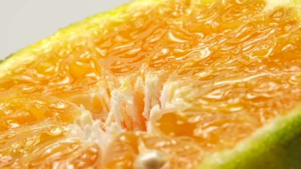 Marco Lövés Narancs Gyümölcs Forgás Közelkép Hús Citrus Narancs Természetvédelmi — Stock videók