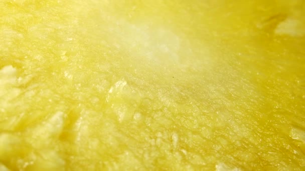 Affettato Pezzi Deliziosi Frutti Ananas Cibo Tropicale Ruota — Video Stock