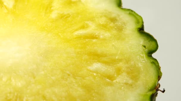 Trozos Rebanados Deliciosa Fruta Piña Comida Tropical Girar — Vídeos de Stock